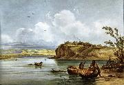 Karl Bodmer Bull-Boats painting